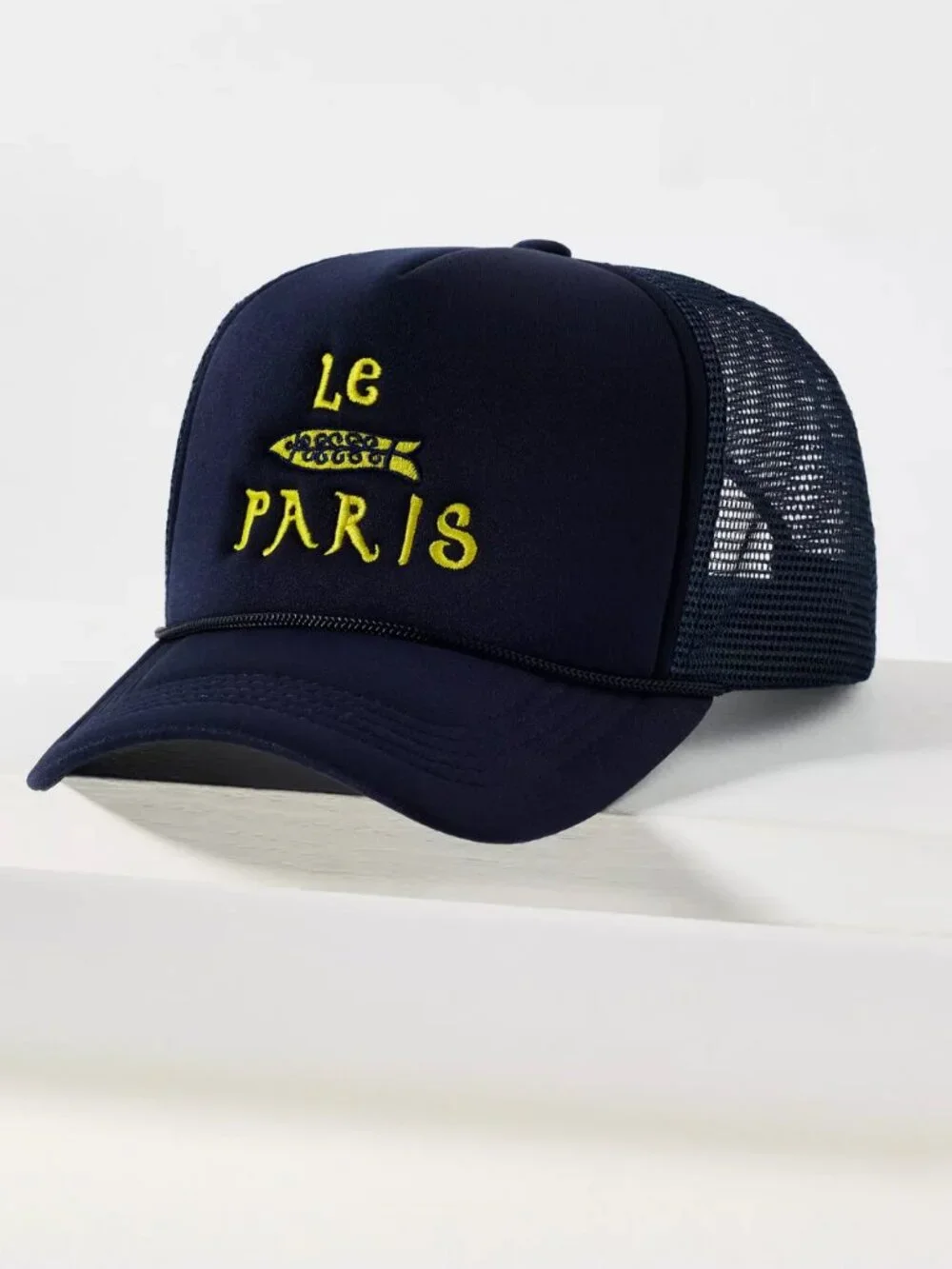 NWT Anthropologie Ciao Merci Trucker Hat in Navy